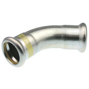 Bochtkoppeling 45° Xpress RVS 316L gas 108x108mm R2713G