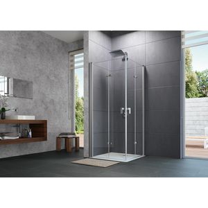 Design Pure zwaaivouwdeur 785-815x2000mm zilvermat grijs RE