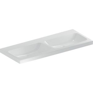iCon Light dubbele wastafel 120x48cm zonder kraangat zonder overloop wit