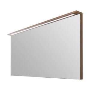 Spiegel op paneel (100cm) (condensvrij) met LED-luifel Black kunststof