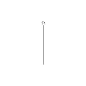 Trekstang afvoer. met knop 23x423x18mm chr