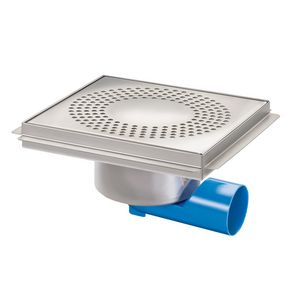 Afvoerput 300x300 RVS304 ZU./OU. 75mm in hoogte verstelbaar