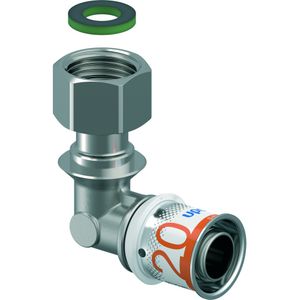 2-del. koppeling haaks S-PRESS PLUS 20x1/2" wartel vlakd.