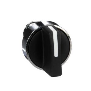 Kop keuzeschakelaar Terugvering 3 standen Ø22mm Zwart