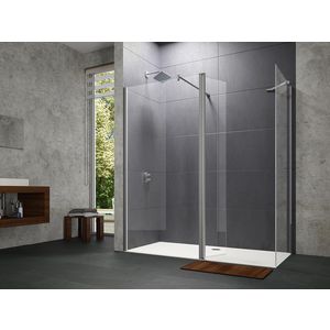 Zwaaideur Design P 990-1005x356x2000 chroom helder m.vast segm.