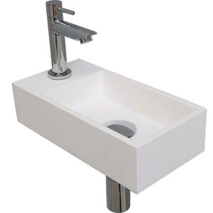 INK Versus Fonteinpack Polystone li Mat wit/chroom 36x18