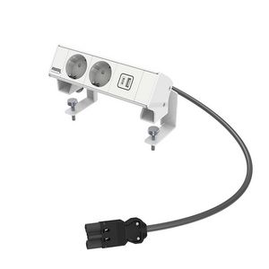 Bureau-opbouwunit Ampere wit 2x WCD + 1x 2v USB lader A-C