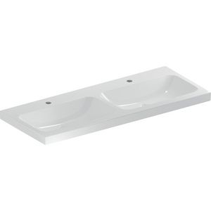 iCon Light dubbele wastafel 120x48cm met kraangat zonder overloop wit
