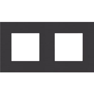 2-voudige afdekplaat hoh 71mm Pure alu black br