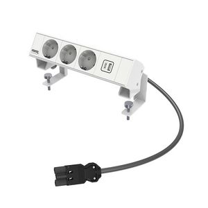 Bureau-opbouwunit Ampere wit 3x WCD + 1x 2v USB lader A-C
