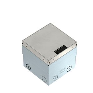 Vloerdoos leeg, met borstel 140x140x110 Roestvrij staal 1.43