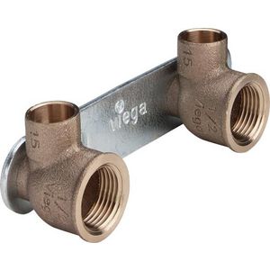 Gemini Dubbele Muurplaat 15x1/2x80 brons/blank VVE=30