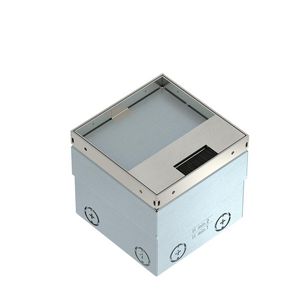 Vloerdoos leeg, met borstel 140x140x110 Roestvrij staal 1.43