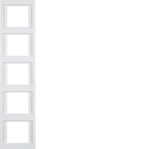 Afdekraam 5-v vert. berker K.1 polar wit glans