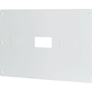 Frontplaat plaatstaal 3xNZM4 vert.aansl. 800x1200mm grijs