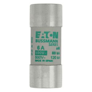 Zekering laagspanning 6A AC 690V 22x58mm aM IEC VVE=10