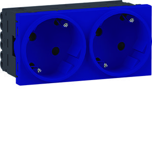 Ecoline45 contactdoos 2-voudig 45x45 33°, verkeersblauw