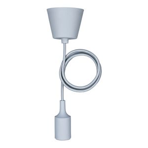 Pendel hanglamp Silicone E27 grijs L=1.5m.