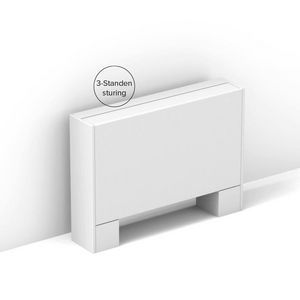 Ventilatorconvector BRIZA 22 vrijstaand H063 L225 T22 verkeerswit RAL9016 2-pijp links/rechts G2 Jaga 3-standenregeling