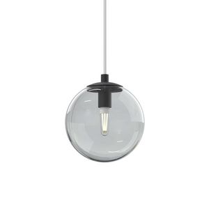 Hanglamp bol helder glas Ø13 inkortbaar snoer 150cm IP44 G9 dimbaar 13cm mat zwart