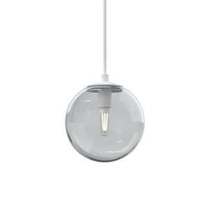 Hanglamp bol helder glas Ø13 inkortbaar snoer 150cm IP44 G9 dimbaar 13cm mat wit