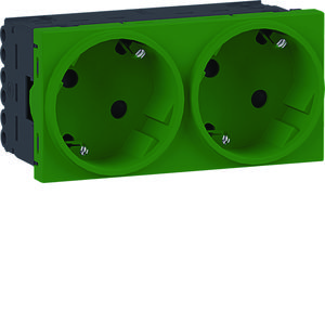 Ecoline45 contactdoos 2-voudig 45x45 33°, verkeersgroen