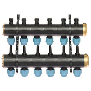 Brineverdeler 4420 2 "kunststof + PE-koppeling 32mm 6-groepen