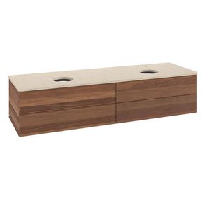 Wastafelonderkast Antao 1600x360x500mm Warm Walnut L28153HM