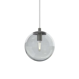 Hanglamp bol helder glas Ø13 inkortbaar snoer 150cm IP44 G9 dimbaar 13cm geborsteld metal black