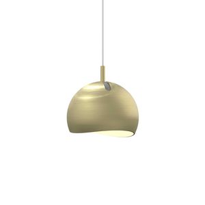 Hanglamp bol Ø12, kantelbaar IP44 snoer 150cm 2700K en dimbaar 12cm geborsteld mat goud