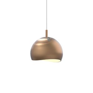 Hanglamp bol Ø12, kantelbaar IP44 snoer 150cm 2700K en dimbaar 12cm geborsteld koper