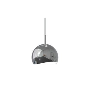 Hanglamp bol Ø12, kantelbaar IP44 snoer 150cm 2700K en dimbaar 12cm chroom