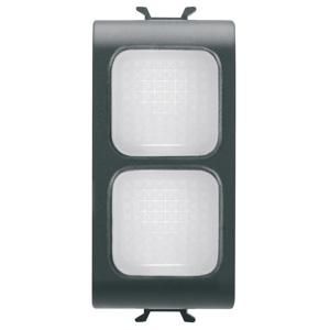 DUBBELE INDICATIELAMP-OPAAL-1 MODULE-SATIJN ZWART-CH