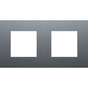 2-voudige afdekplaat hoh 71mm Pure alu blue grey