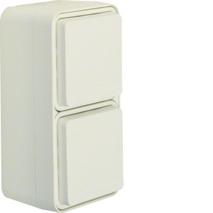 Wandcontactdoos 2-voudig verticaal met behuizing berker W.1 polarwit