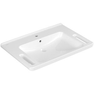 Rolstoelwastafel ViCare 800x550mm wit Alpin C+ AntiBac met kraangat + overloop