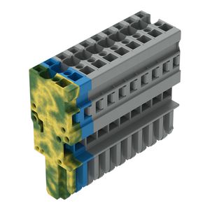 1-draads female steker CAGE CLAMP 4mm² grijs/blauw/g VVE=25