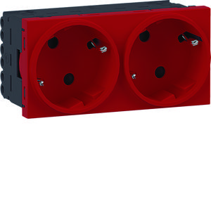 Ecoline45 contactdoos 2-voudig 45x45 66°, verkeersrood