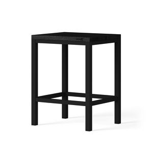 Wooden Stool 35x30x45 cm, massief eiken black, mat zwart
