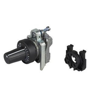 Kop en montagebasis potentiometer Geribbeld 22mm 6mm Zwart