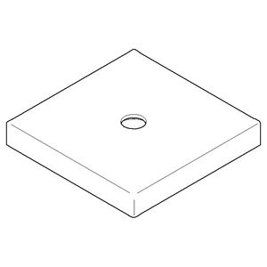 Rozet v. greep 60x60x9mm chr gebors.