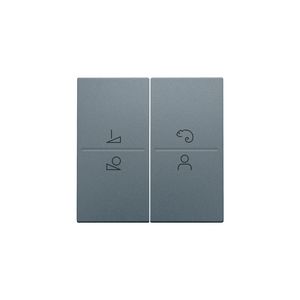 Afwerkingsset draadloze schakelaar 4 bed.knoppen blue grey