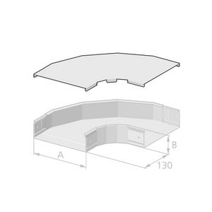 Deksel bocht B 100mm H 60mm staal verzinkt