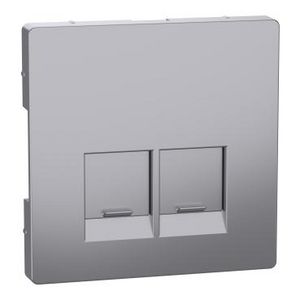 Centraalplaat RJ45 Actassi 2-voudig RVS look Systeem D