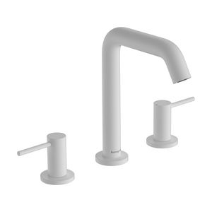 Tecturis S 3-gats wastafelkraan 150 met afvoerplug mat wit