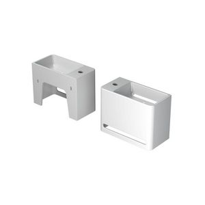 Fontein INK HANGAR met handdoekuitsparing polystone kraanvlak links met kraangat glans wit 40x20cm