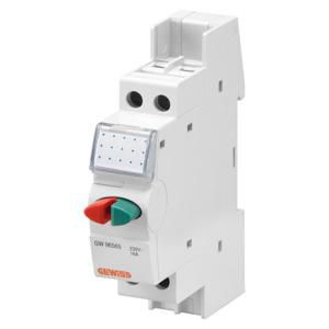 DRUKKNOP-DUBBEL-GRIJS/GRIJS-16A 1NO+1NC 250V-1 MODUL