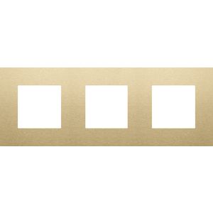 3-Voudige afdekplaat 71mm centerafst. Pure alu gold bru