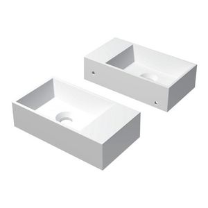 INK Contra Fontein Polystone vierkant zonder kraangat re Mat wit 40x22