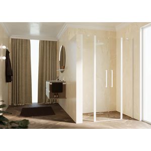 Douchedeur Young 2A 117 Ver.117-121Cm Helder Glas Wit Mat